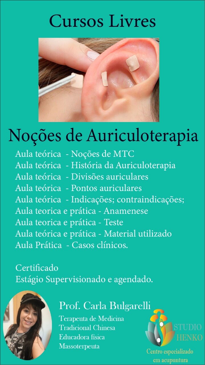 curso livre de noções de auriculoterapia