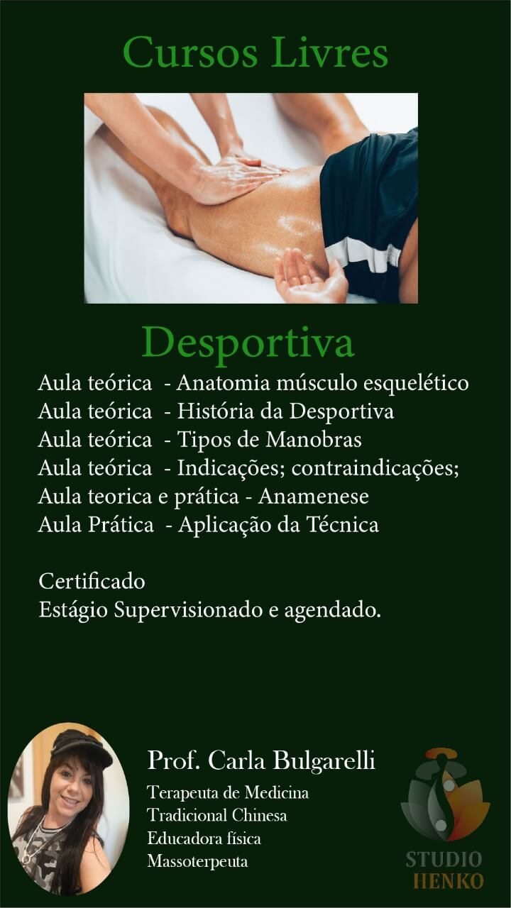 curso livre de massagem desportiva